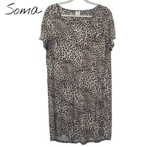 Soma Animal Print‎ Nightgown Sleepshirt Size Large